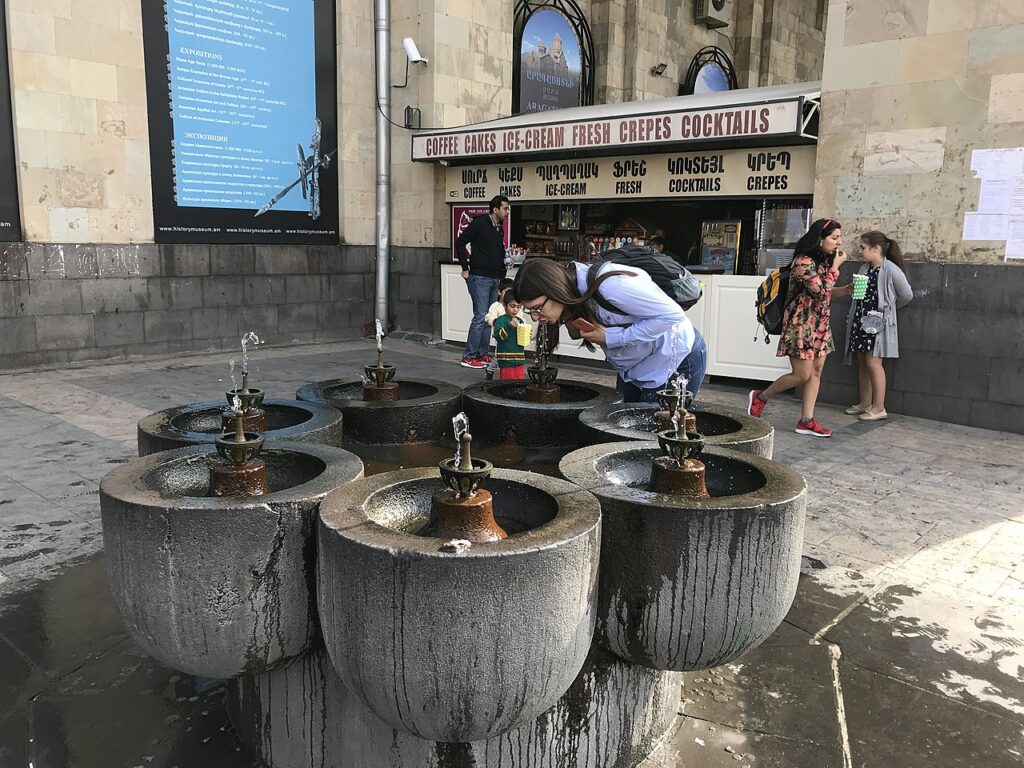 Pulpulak (fresh water fountains) in Yerevan, Armenia
